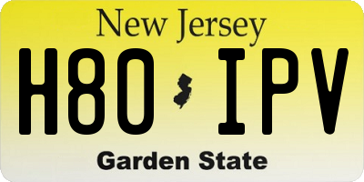 NJ license plate H80IPV