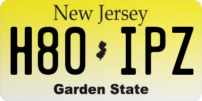 NJ license plate H80IPZ