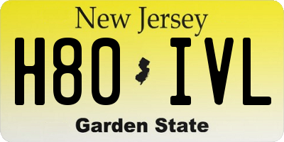 NJ license plate H80IVL