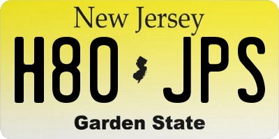 NJ license plate H80JPS