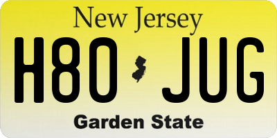 NJ license plate H80JUG