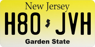 NJ license plate H80JVH