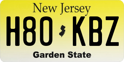 NJ license plate H80KBZ