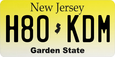 NJ license plate H80KDM