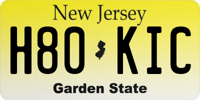 NJ license plate H80KIC