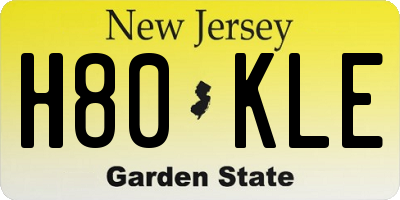 NJ license plate H80KLE