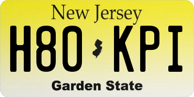 NJ license plate H80KPI