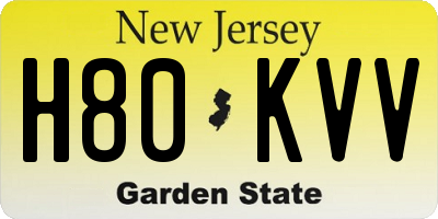 NJ license plate H80KVV
