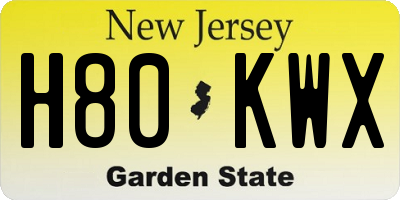 NJ license plate H80KWX