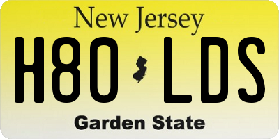NJ license plate H80LDS