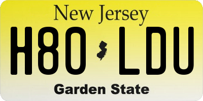 NJ license plate H80LDU