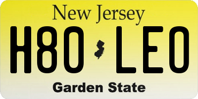 NJ license plate H80LEO