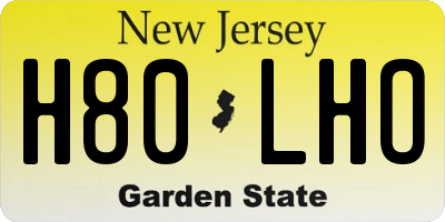 NJ license plate H80LHO
