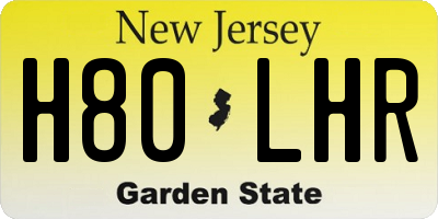 NJ license plate H80LHR