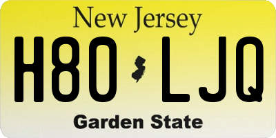 NJ license plate H80LJQ