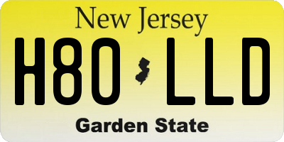 NJ license plate H80LLD