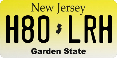 NJ license plate H80LRH