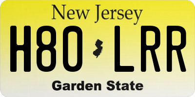 NJ license plate H80LRR