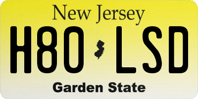 NJ license plate H80LSD