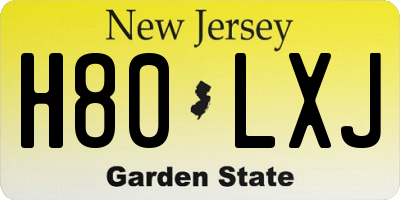 NJ license plate H80LXJ