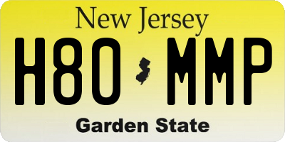 NJ license plate H80MMP