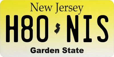NJ license plate H80NIS