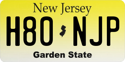 NJ license plate H80NJP