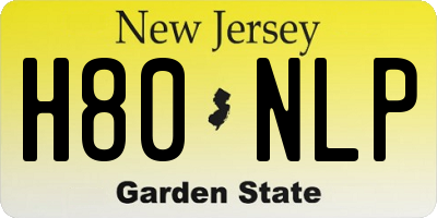 NJ license plate H80NLP