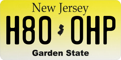 NJ license plate H80OHP