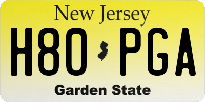 NJ license plate H80PGA
