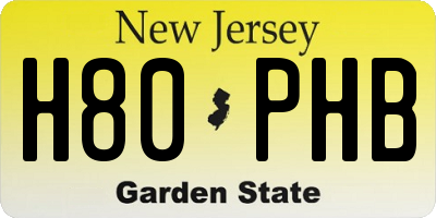 NJ license plate H80PHB