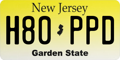 NJ license plate H80PPD