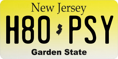 NJ license plate H80PSY