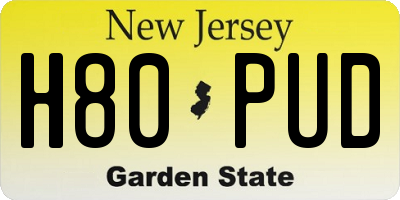NJ license plate H80PUD