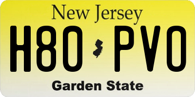 NJ license plate H80PVO
