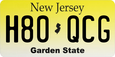 NJ license plate H80QCG