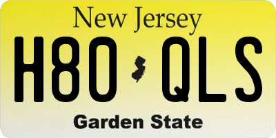 NJ license plate H80QLS