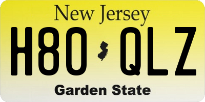 NJ license plate H80QLZ