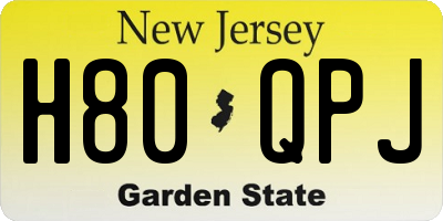 NJ license plate H80QPJ