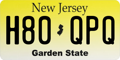 NJ license plate H80QPQ