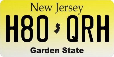 NJ license plate H80QRH