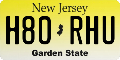 NJ license plate H80RHU
