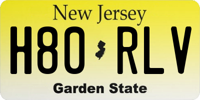 NJ license plate H80RLV