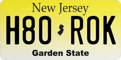 NJ license plate H80ROK