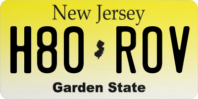 NJ license plate H80ROV