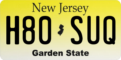 NJ license plate H80SUQ