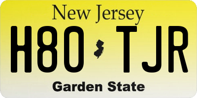 NJ license plate H80TJR