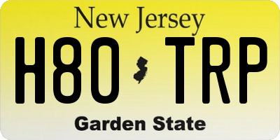 NJ license plate H80TRP