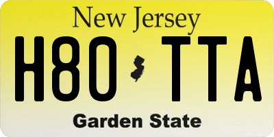 NJ license plate H80TTA
