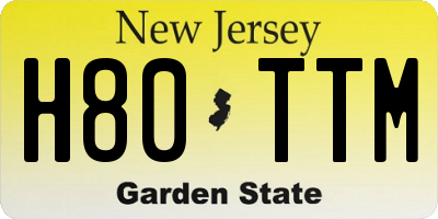 NJ license plate H80TTM